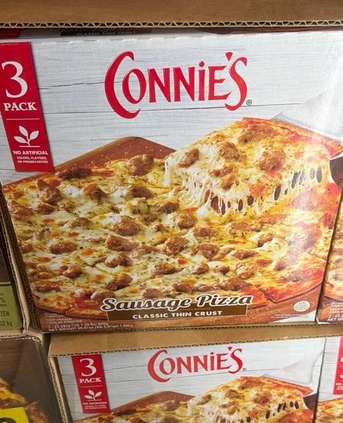Connie'S Classic Thin Crust Sausage Piz 3ct Box