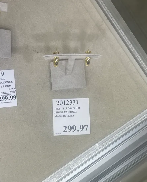 14kt Yellow Gold J Hoop Earrings Made in Italy