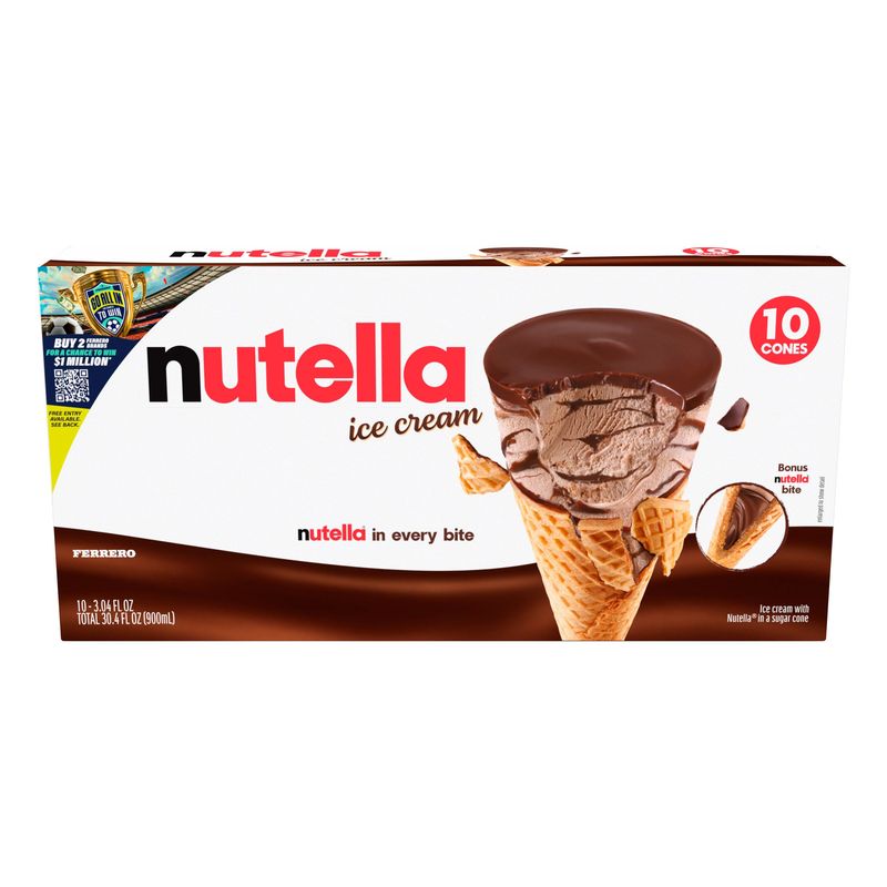 Nutella Ice Cream Cones 10 Count Box