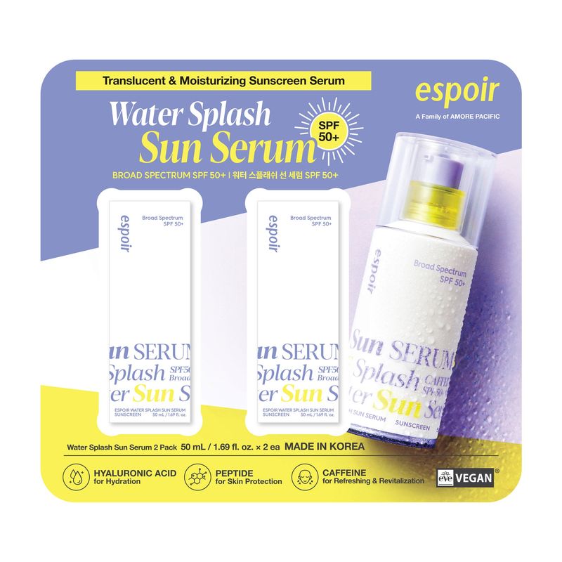 Espoir Water Splash Sun Serum SPF 50+1.69fl oz 2-Pk