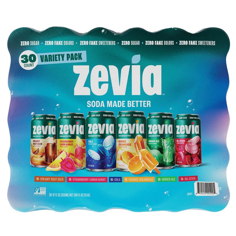 Zevia 6 Flavor Variety Pack 30/12 Ounce Cans