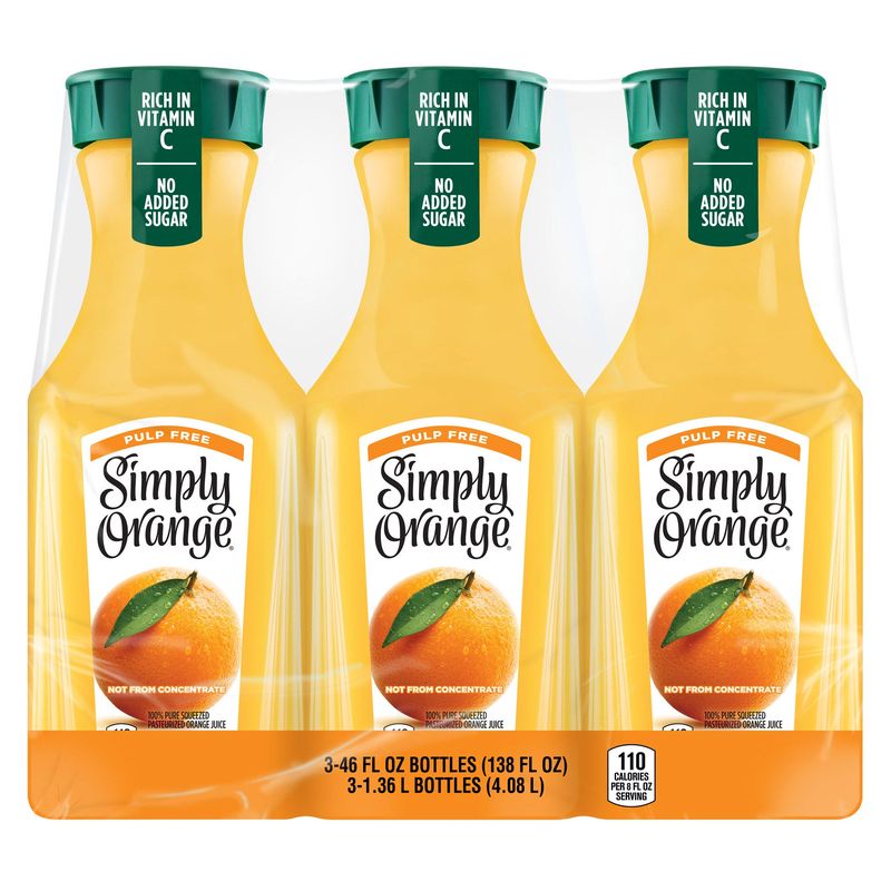 Simply Orange Juice Pulp Free 3/46 oz