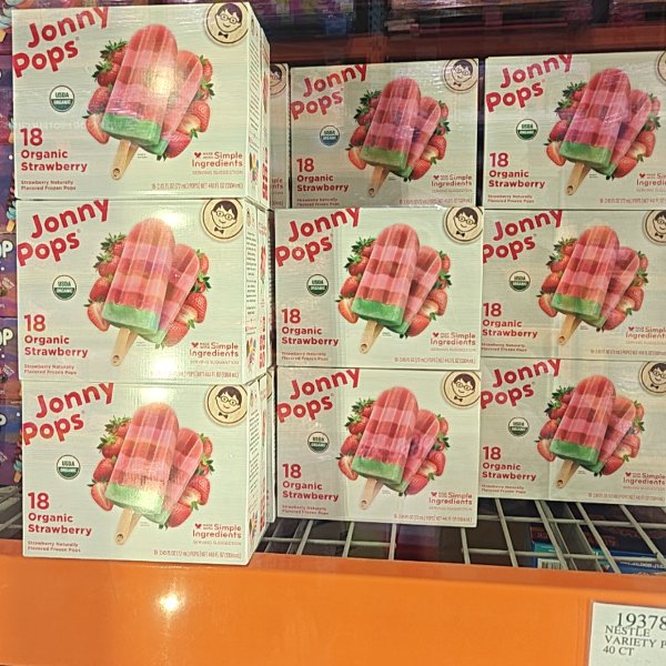 Jonny Pops Organic Strawberry Bar 18ct