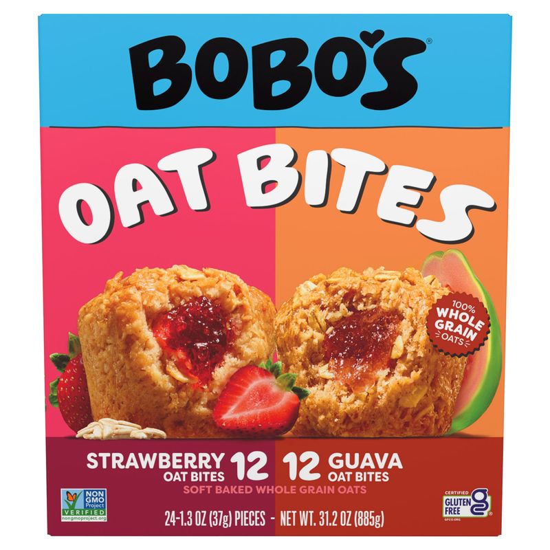 Bobo'S Stuffed Bites Guava Strawberry 24ct / 1.3oz