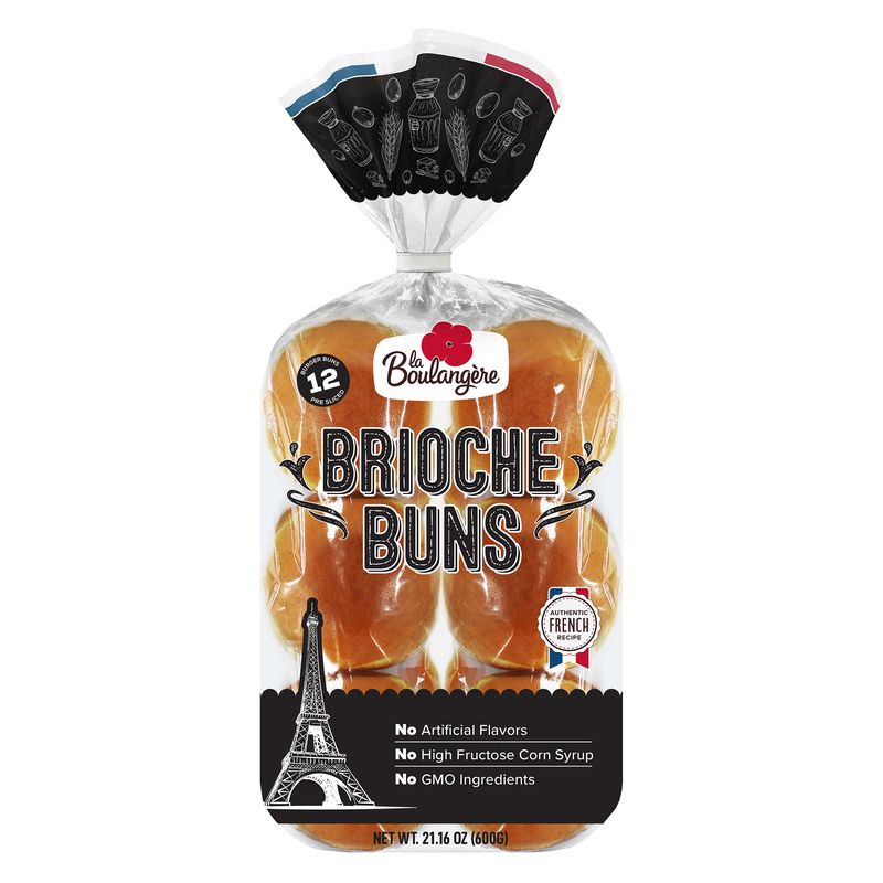 La Boulangere Brioche Burger Buns 12 Count Package