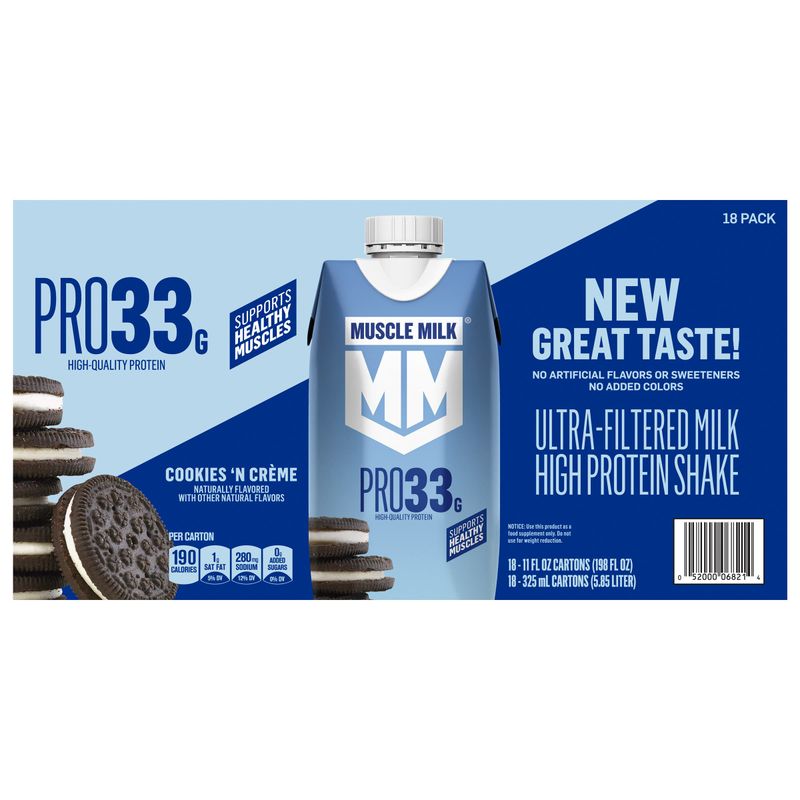 Muscle Milk Cookies 'N Crème Ultra-Filtered 33g Protein Shake 18pk