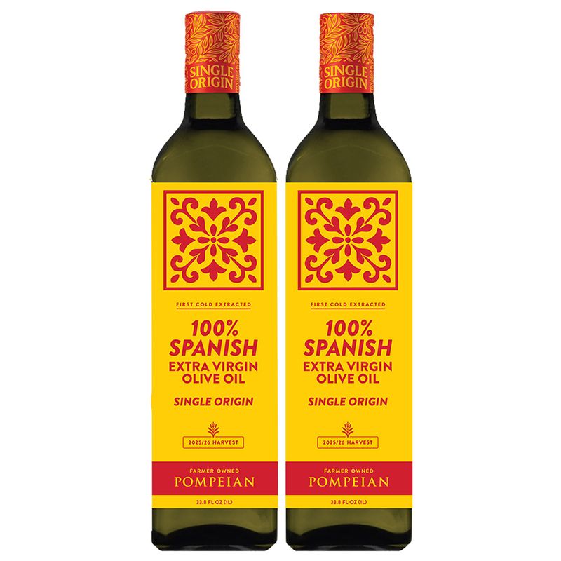 Pompeian Spanish Evoo 2 Pack 1 Liter Each