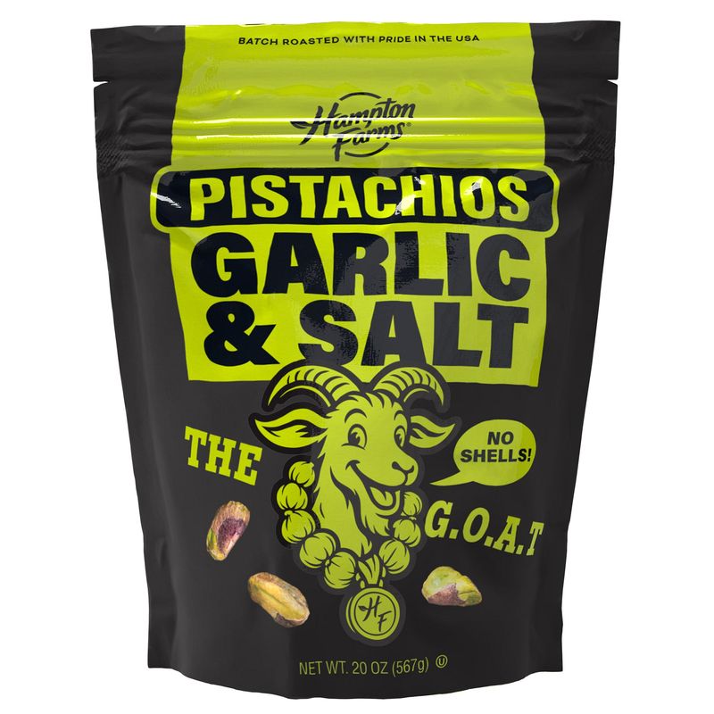 Hampton Farms Garlic Salt Pistachio 20 Ounce Bag