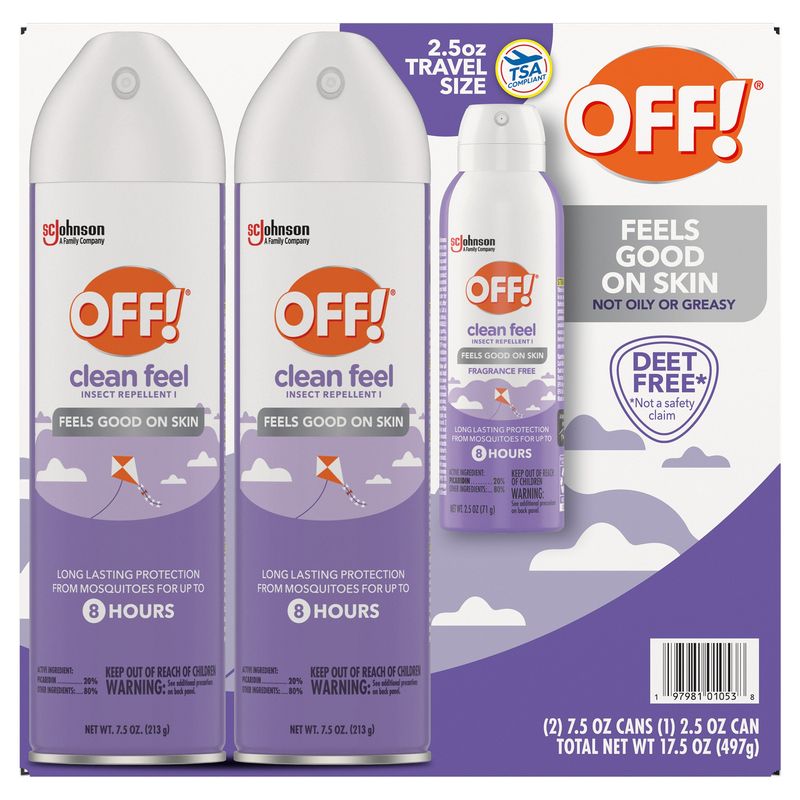 Off! Clean Feel Insect Repellent, 2/7.5+2.5oz