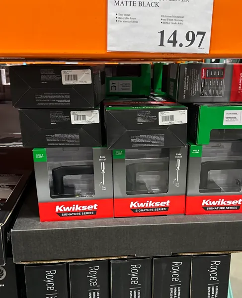 Kwikset Lisbon Lever Matte Black