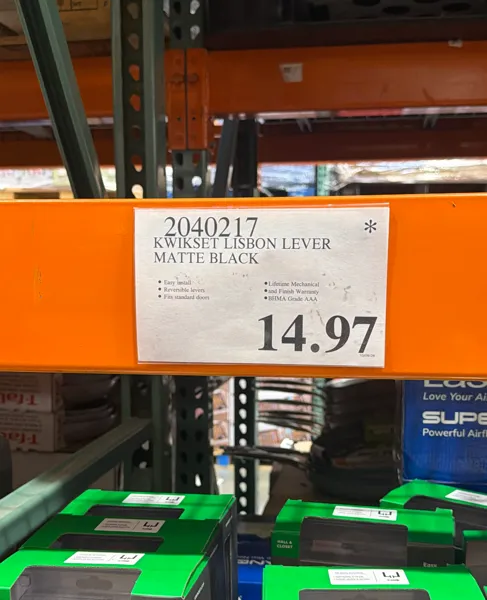 Kwikset Lisbon Lever Matte Black
