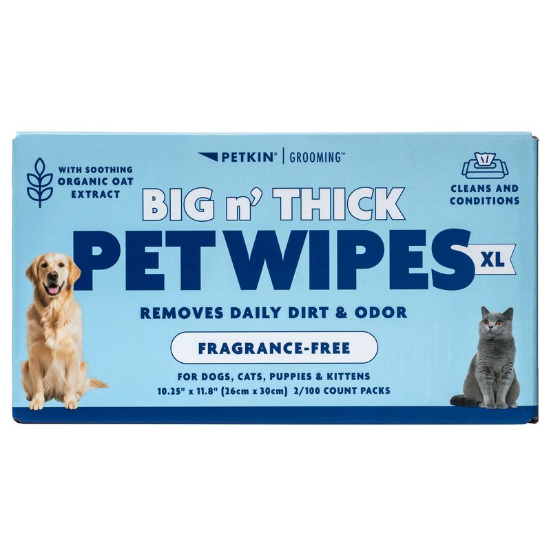 Petkin Big N Thick Pet Wipes 200 Count