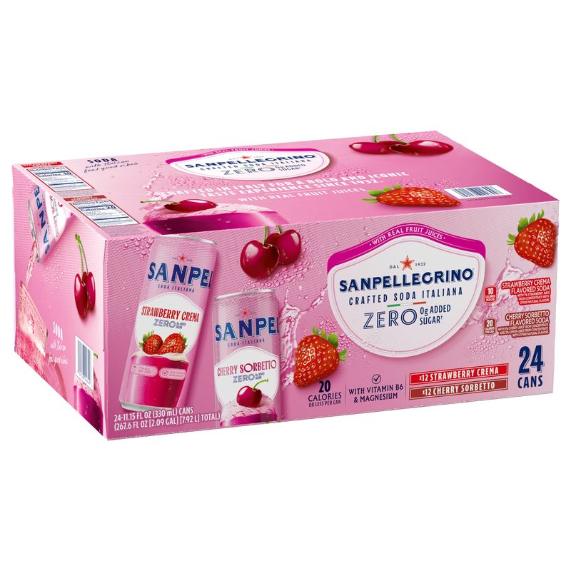San Pellegrino Strwbry Cream / Cherry 24/11.15floz (8.37qts)