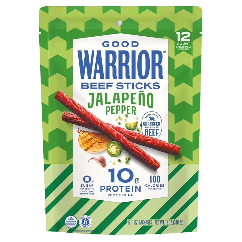 Good Warrior Jalapeno Grass Fed Beef Sticks 12/1 oz