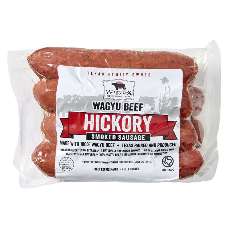 Wagyu-X Beef Hickory Smoked Sausage 2 lb