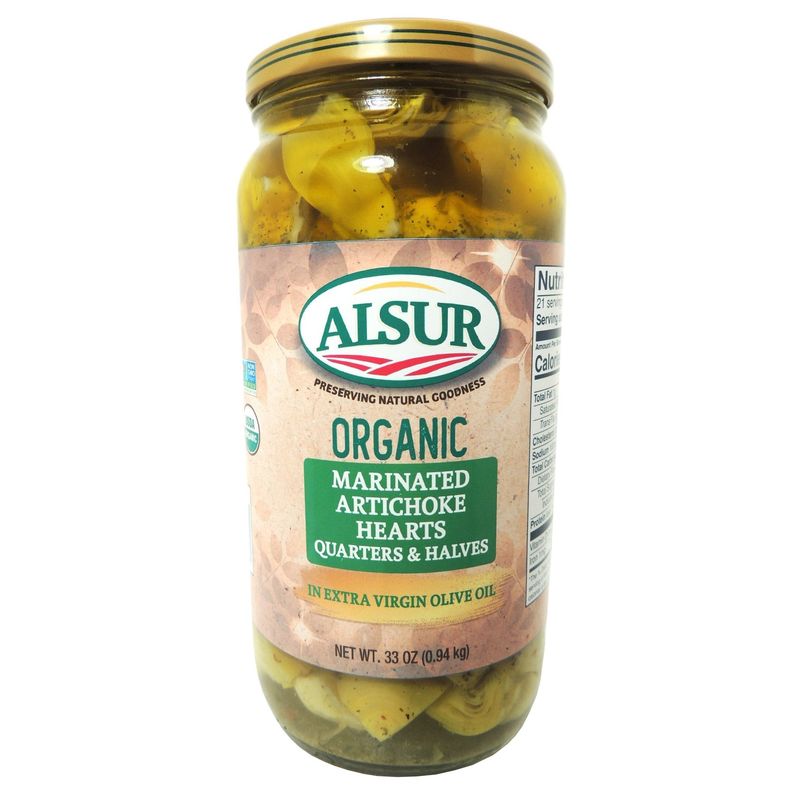 Organic Alsur Artichoke Hearts in Evoo 2 Pack 33 oz Each