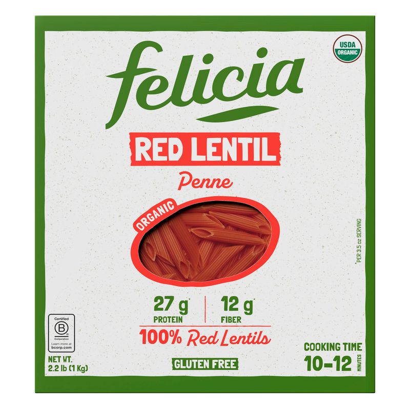 Felicia Org Red Lentil Penne 2.2lb
