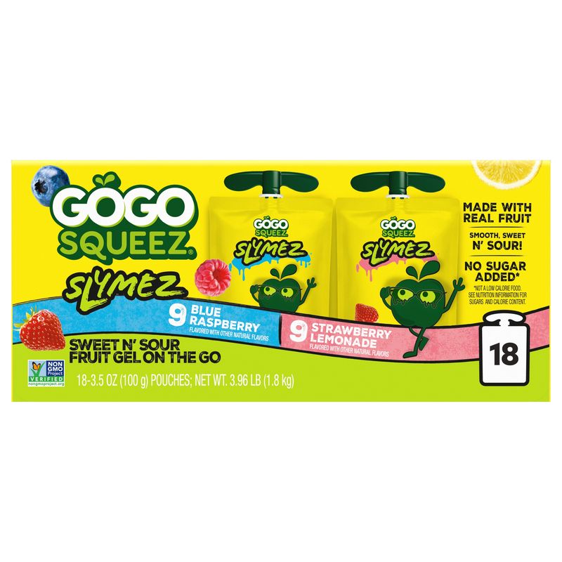 Gogo Squeez Slymez Fruit Gel 18 Pack 3.5 Ounce Each
