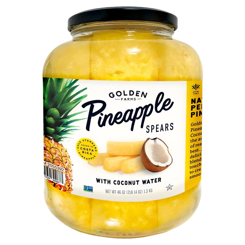 Golden Farms Pineapple Spears With Coconut Water 46 oz