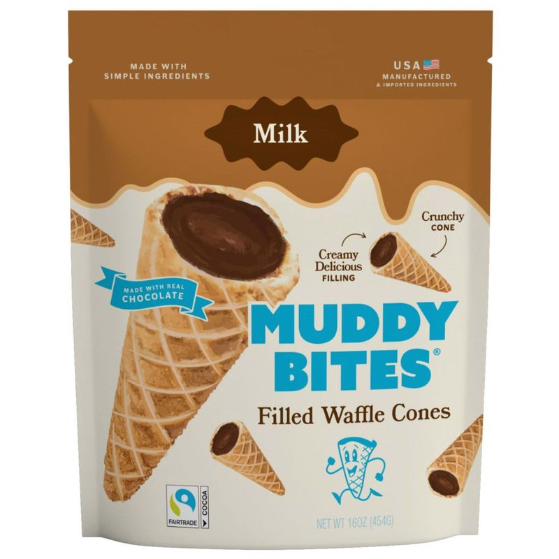 Muddy Bites Chocolate Waffle Cones 16 oz