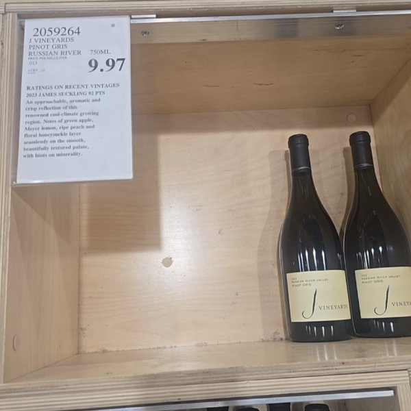 J Vineyards Pinot Gris Russian River 750ml