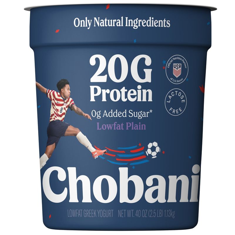Chobani 20g Protein Plain Greek Yogurt 40 oz (2.5 Lbs)
