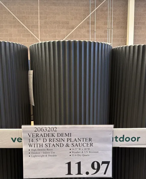 Veradek Demi 14.5" D Resin Planter With Stand & Saucer