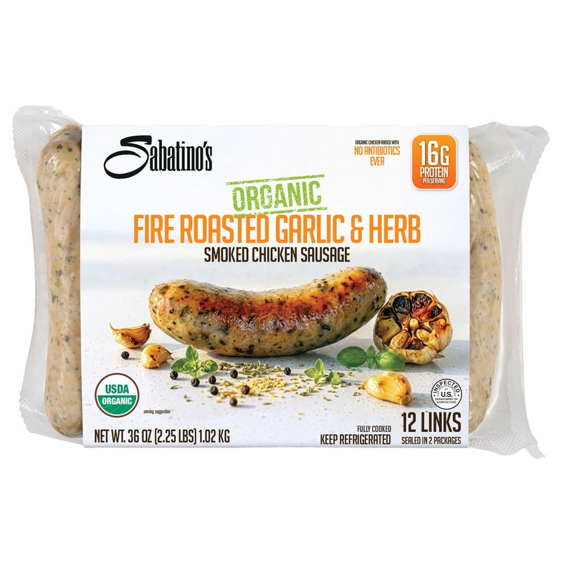 Sabatino'S Organic Fire Roasted Chicken Sausage 36oz