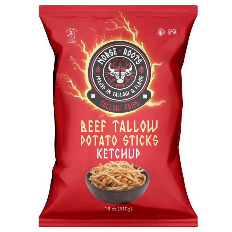 Norse Roots Potato Stk Beef Tallow Ketchup 18 oz Bag