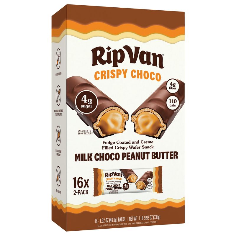 Rip Van Wafel Chocolate Pb Wafers 16/1.62oz (1.62lbs)