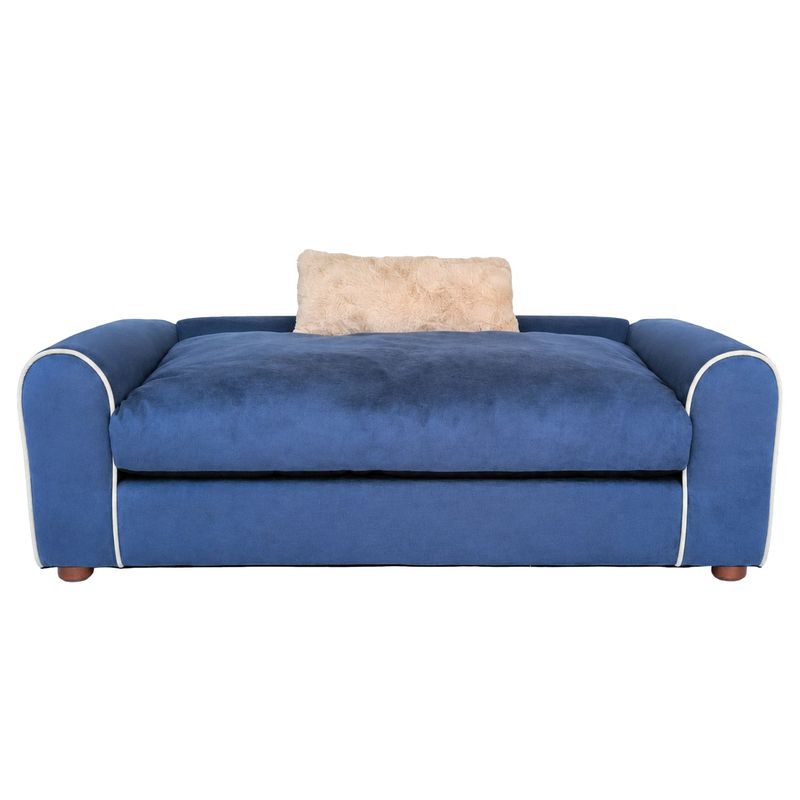 Microsuede Pet Sofa Blue Large