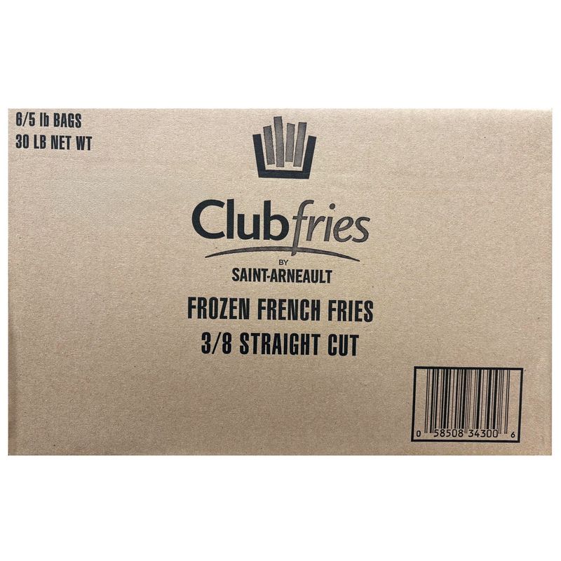 Club Fries 3/8¨ Straight Cut French Fry 6/5 lb Bags