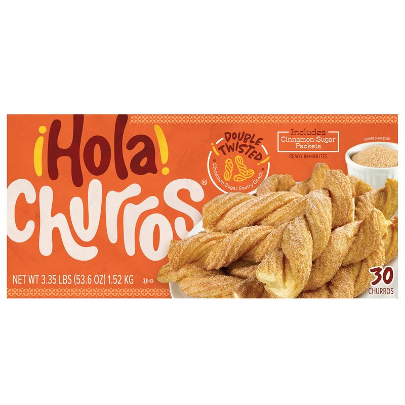 Hola Churros Double Twisted Churros 30 ct (3.35 Lbs)