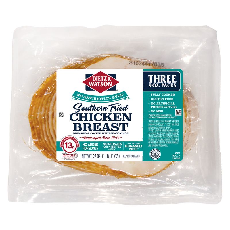 Dietz & Watson Southern Fried Chicken 3/9 oz (1.6875 Lbs)