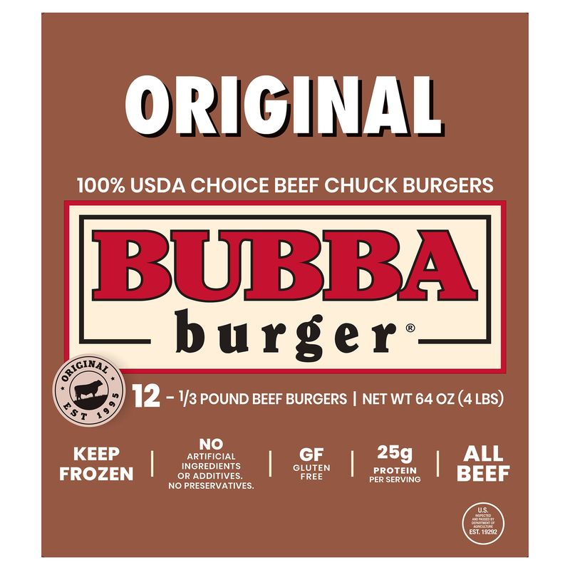 Original Bubba Burger Usda Choice 12/5.3oz (4 Lbs)
