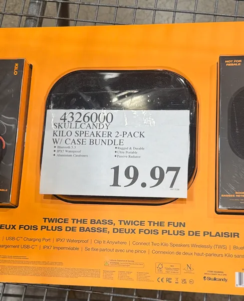 Skullcandy Kilo Speaker 2-Pack W/ Case Bundle