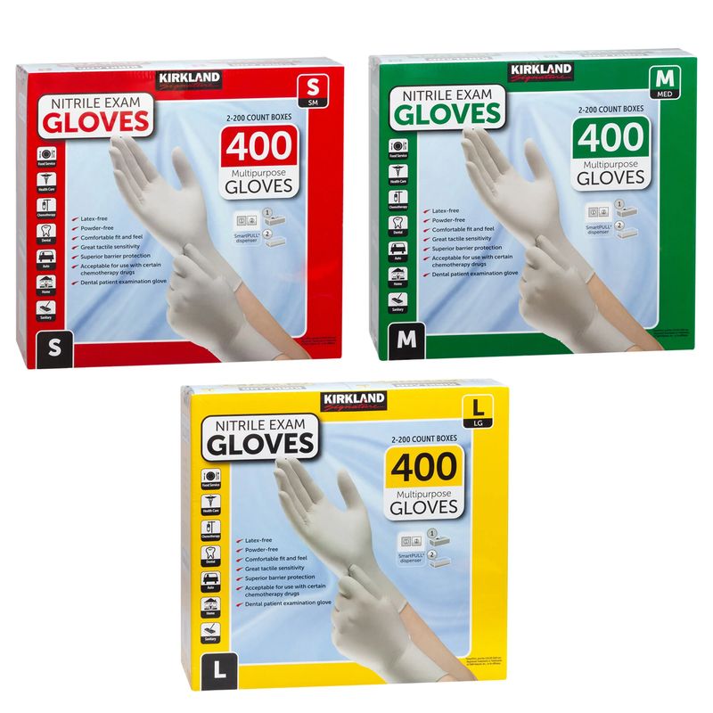 Kirkland Signature Nitrile Glove Medium 2/200 ct