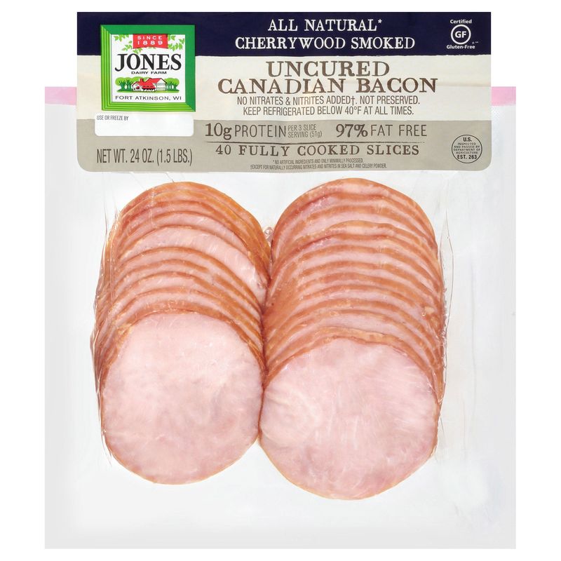 Jones Dairy Farm Canadian Bacon Slices 24 Ounce Package