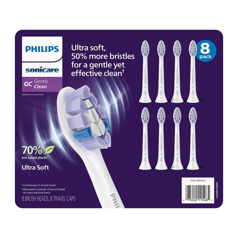 Sonicare Gentle Clean 8pk Ultra Soft Bristle ^