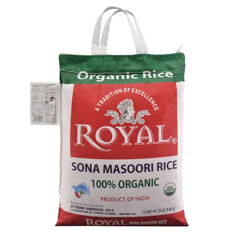 Royal Organic Sona Masoori 20 Pound Bag