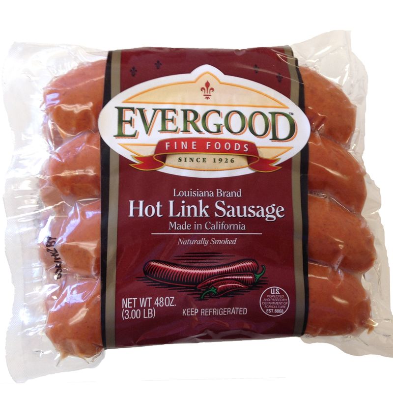 Evergood Louisiana Hot Links Pork Casing 3 lbs