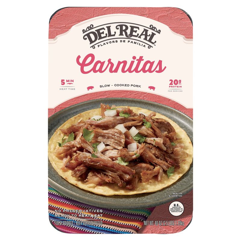 Del Real Foods Pork Carnitas 40 Ounces
