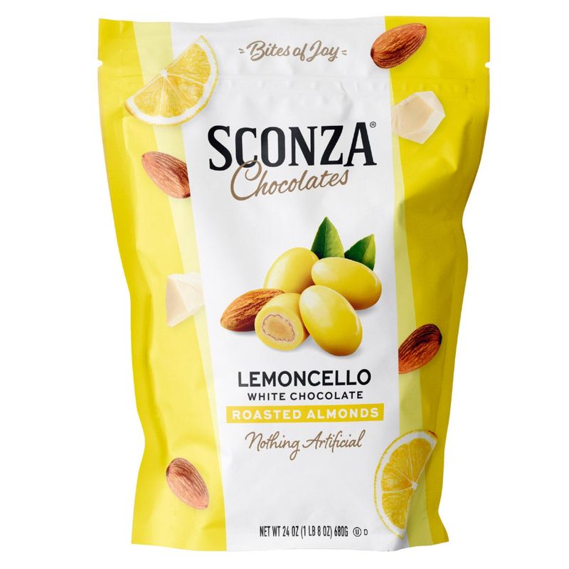Sconza Chocolates Lemoncello Almonds 24 Ounce Bag