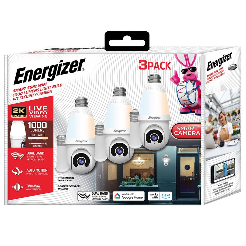 Energizer Light Bulb Security Camera 3pk