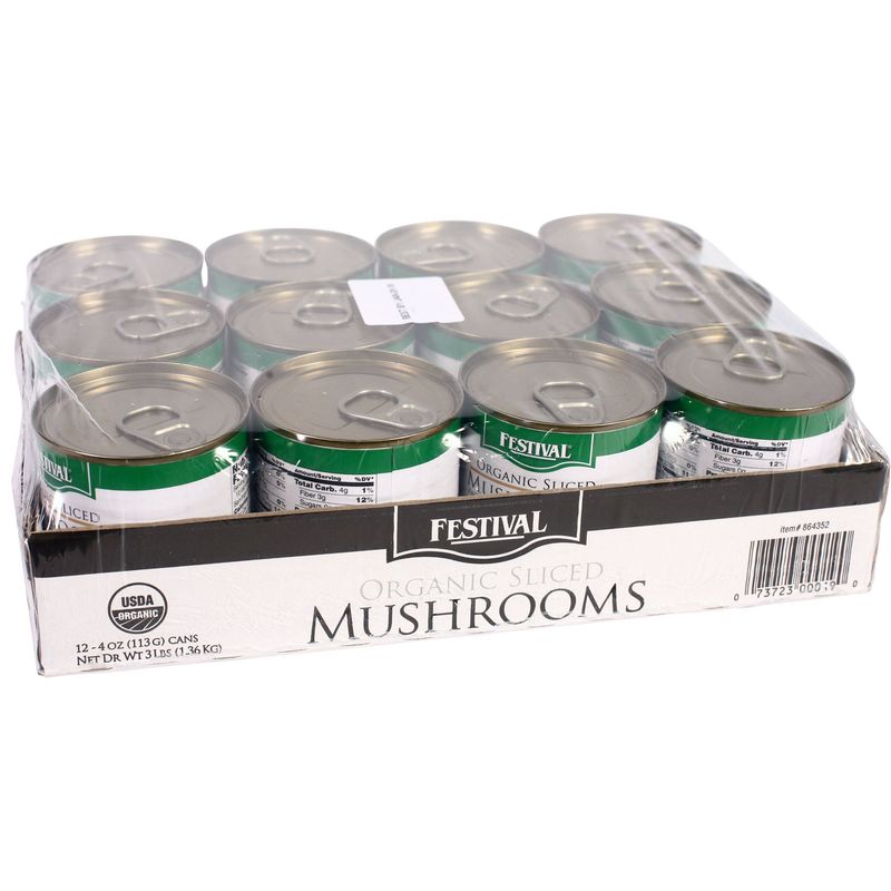 Festival Org Sliced Mushrooms 12/4 Ounce Cans