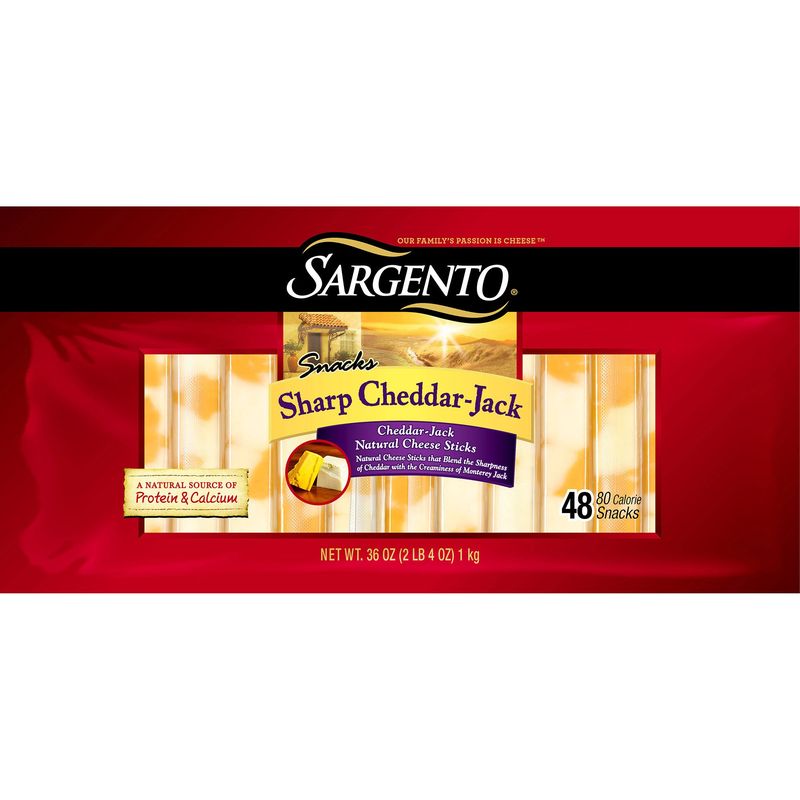 Sargento Sharp Cheddar Jack 48/0.75 Ounce Sticks