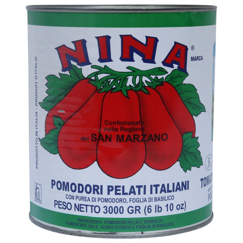 Nina Peeled Tomatoes 106 Ounce Can
