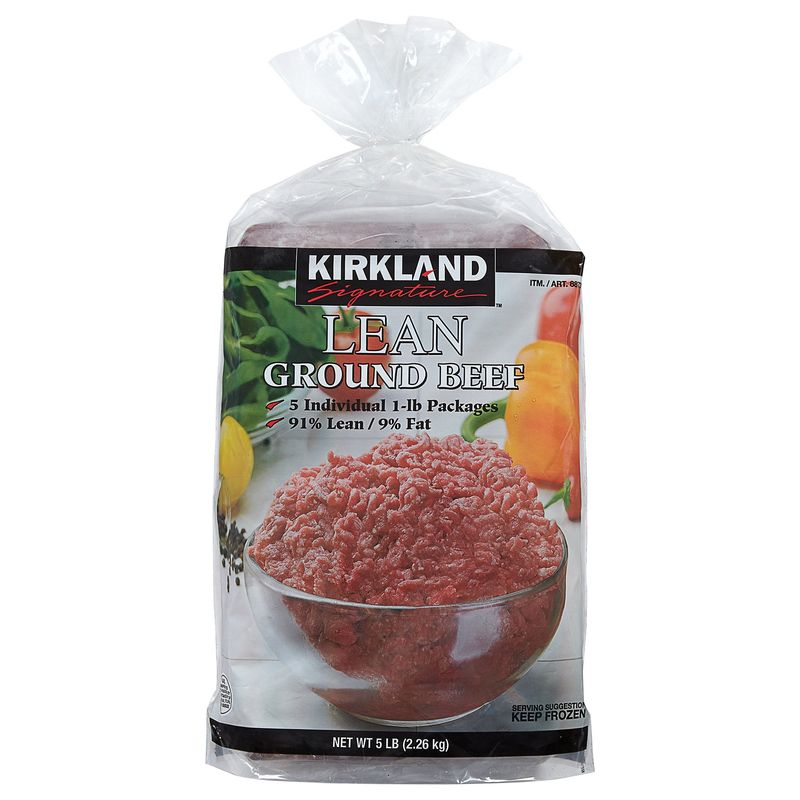 Kirkland Signature Ground Beef 5/1 Pound Chubs