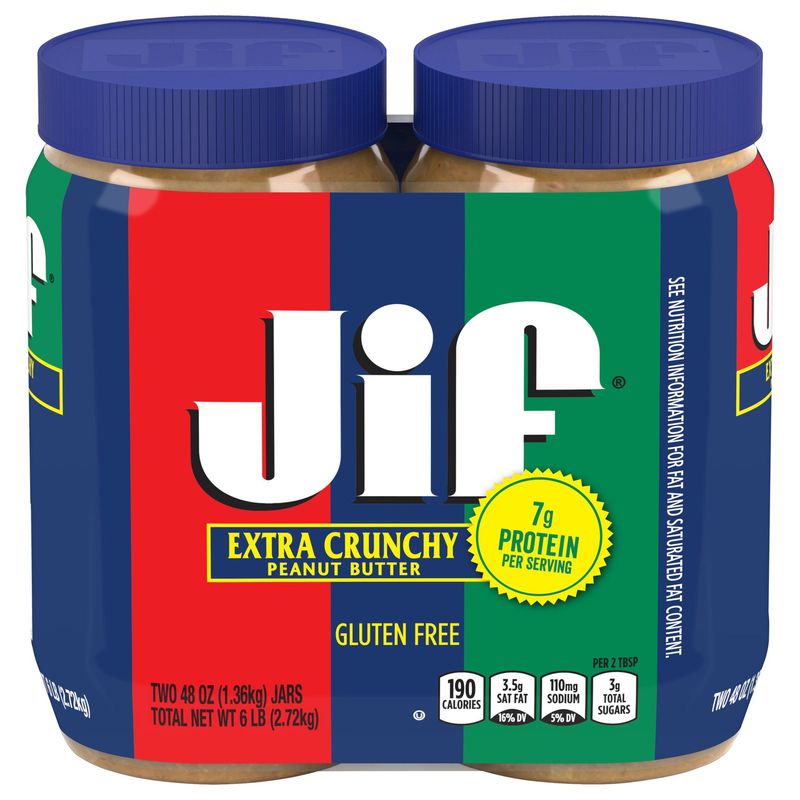 Jif Crunchy Peanut Butter 2/48 Ounce Jars