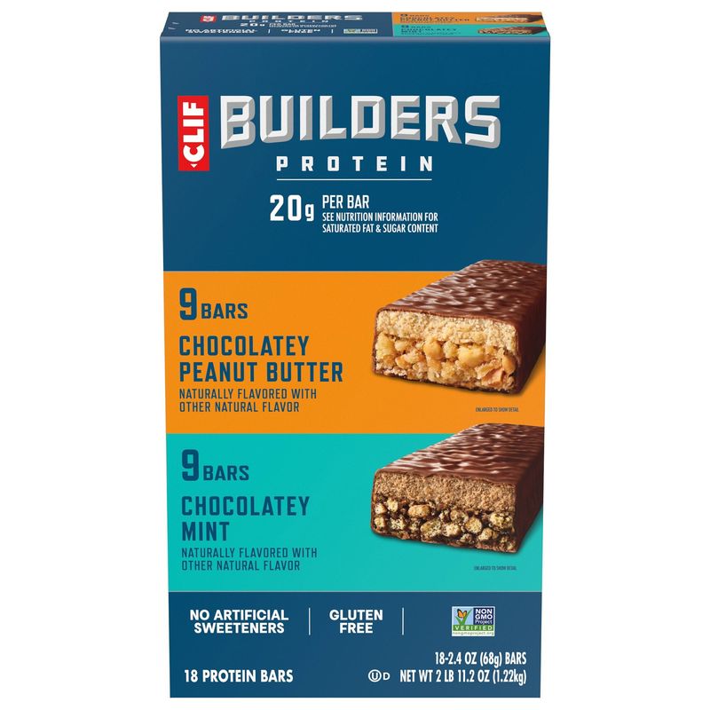 Clif Bar Builders Protein 18 Bars 2.4 Ounces Ea